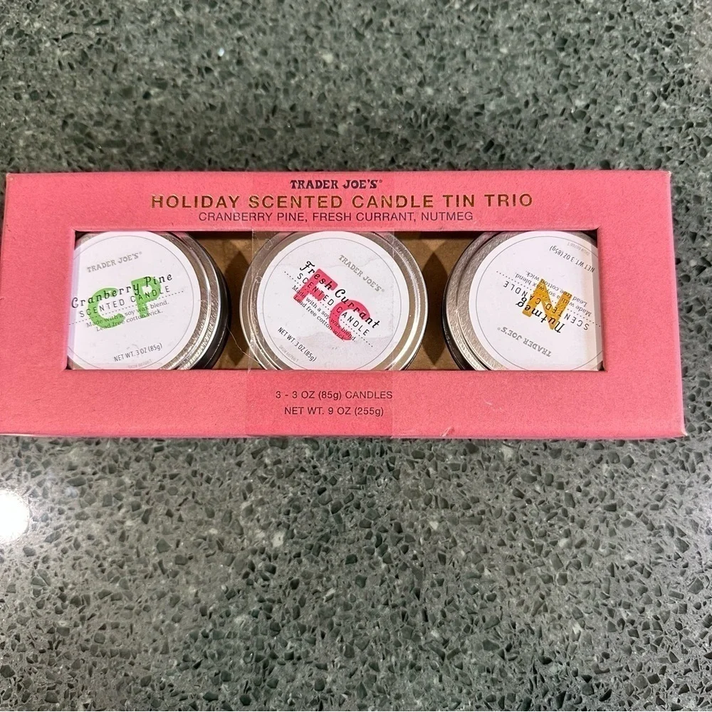 Trader Joe's Holiday Scented Candle Tin Trio GIFT